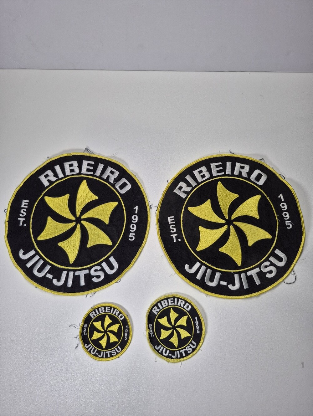 4 Ribeiro Bjj Brazilian Jiu Jitsu Black And Yellow GI Patches